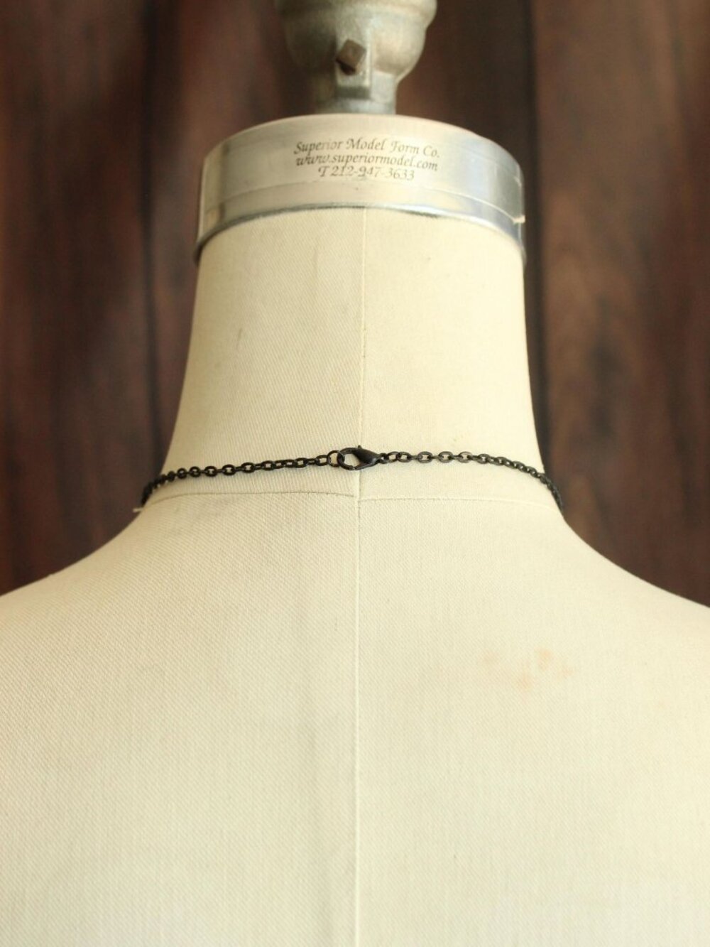 Gothic Bat Cameo Necklace with Purple Amethyst Cabochon on Black Chain - Picture 9 of 12